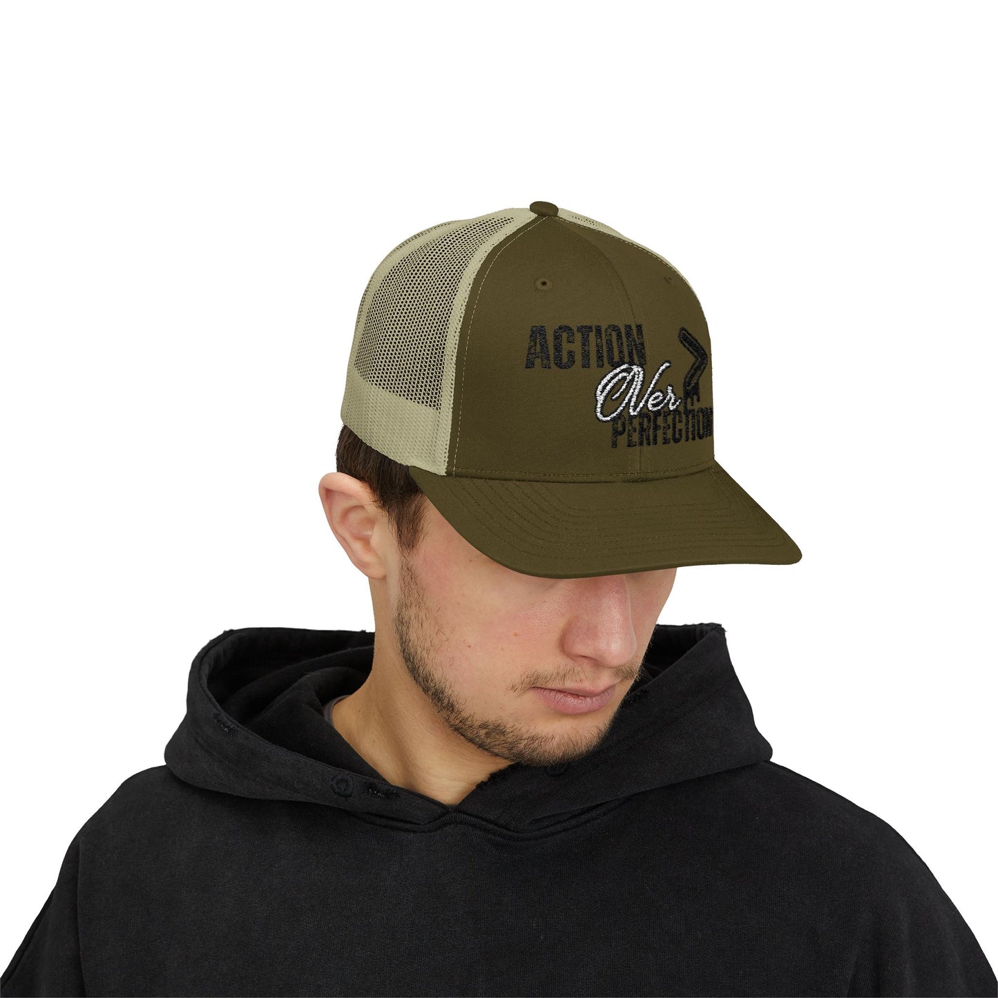 Action Over Perfection Trucker Cap