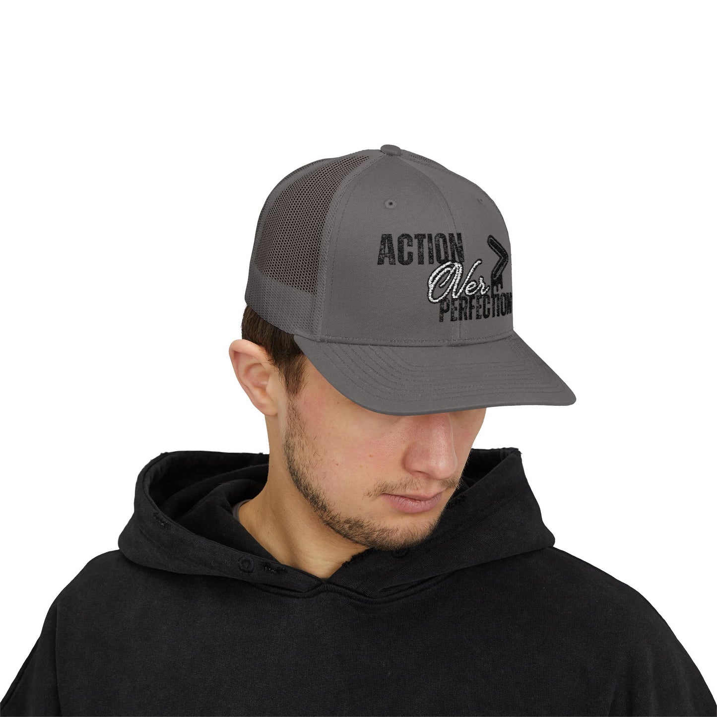 Action Over Perfection Trucker Cap