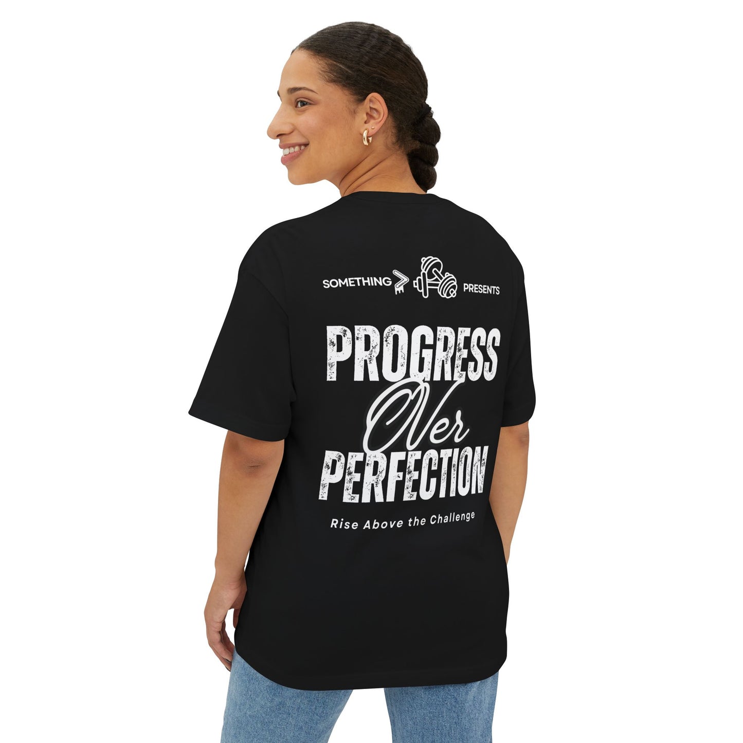Progress Over Perfection Boxy Tee — Designed for Discipline