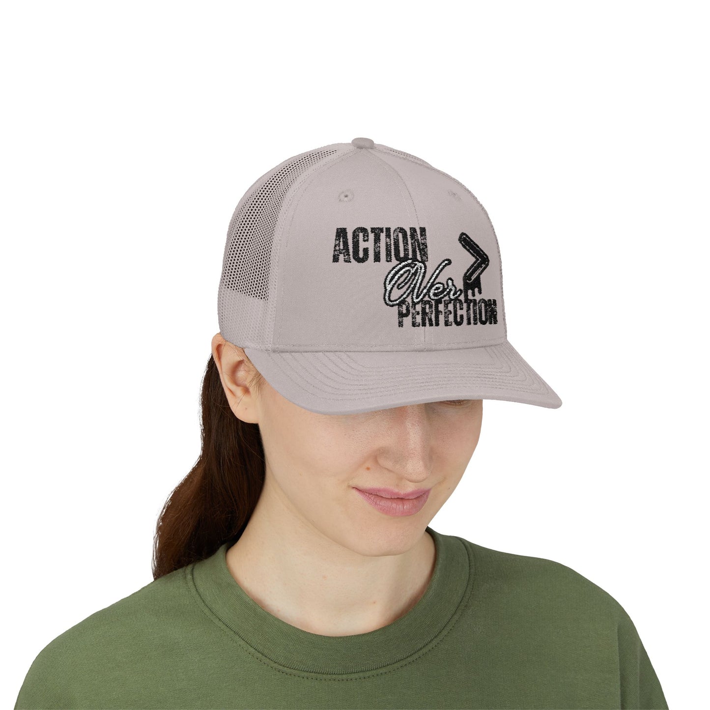Action Over Perfection Trucker Cap