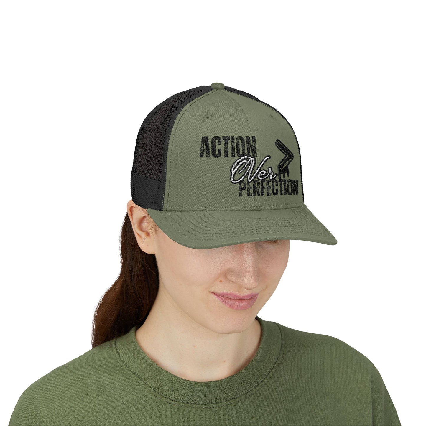 Action Over Perfection Trucker Cap