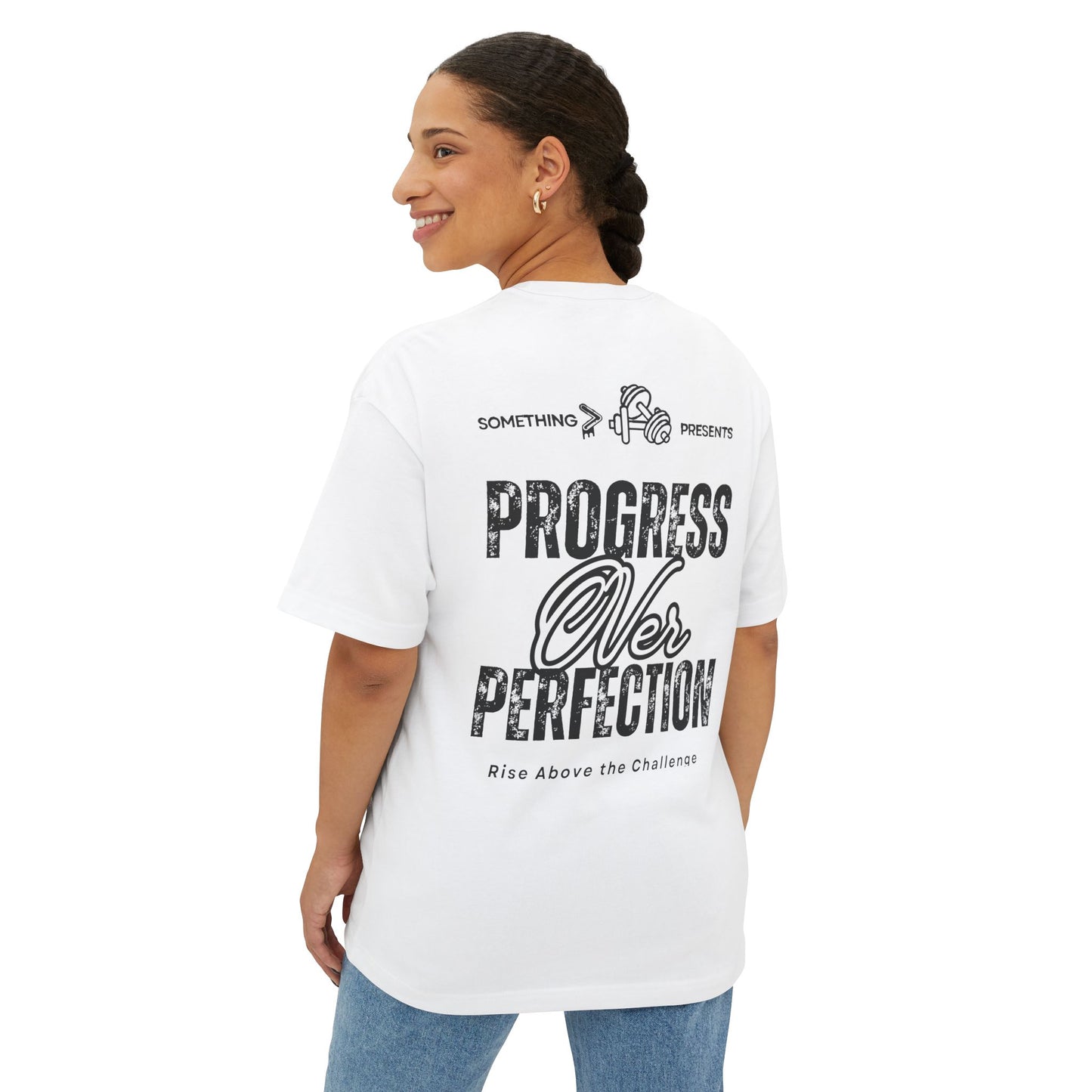 Progress Over Perfection Boxy Tee — Designed for Discipline